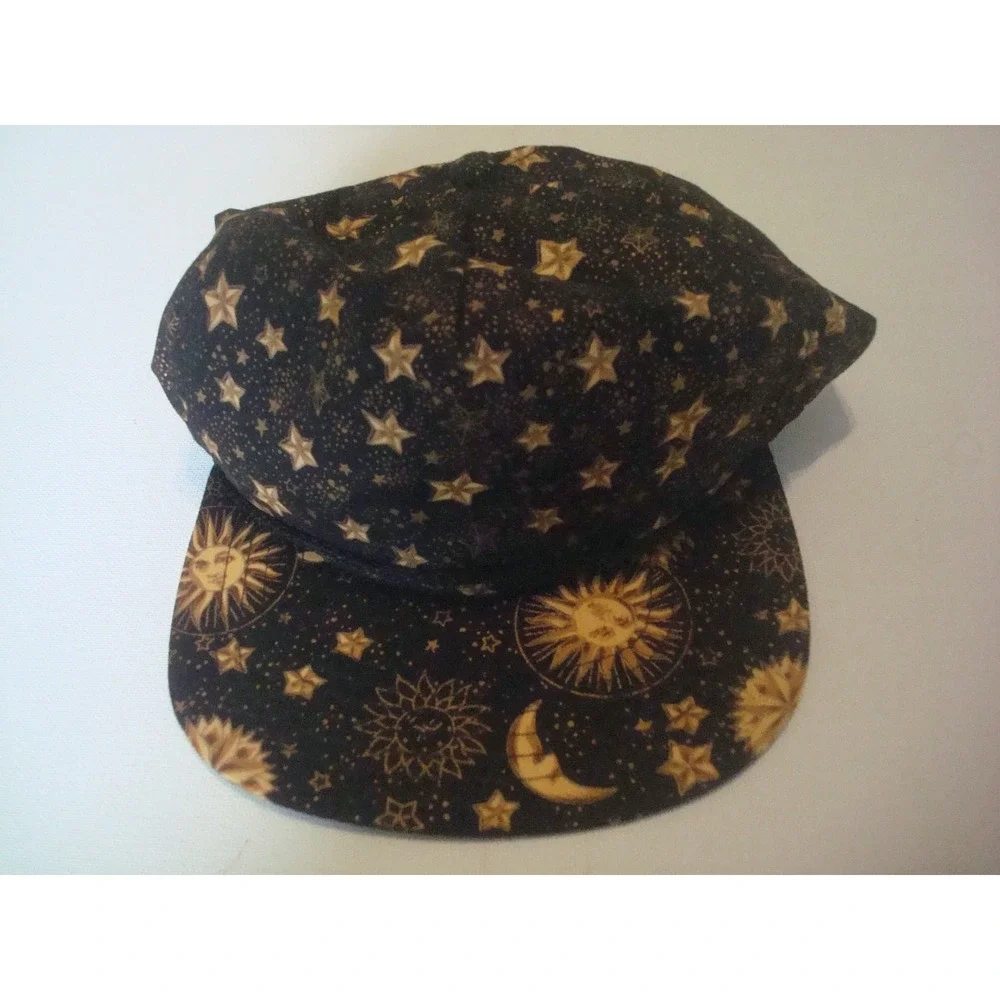 MOON STARS SPACE PHYSIC  USA MADE 90S BEACH HAT CAP VINTAGE DEADSTOCK R2